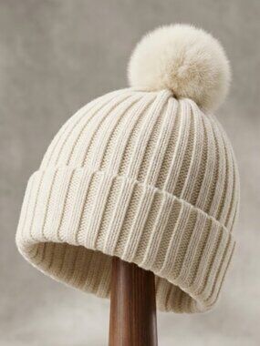 Women's Nine West Knit Pom Cozy Beanie White One Size